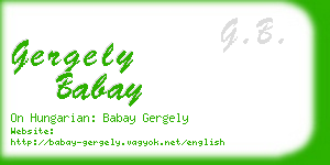 gergely babay business card